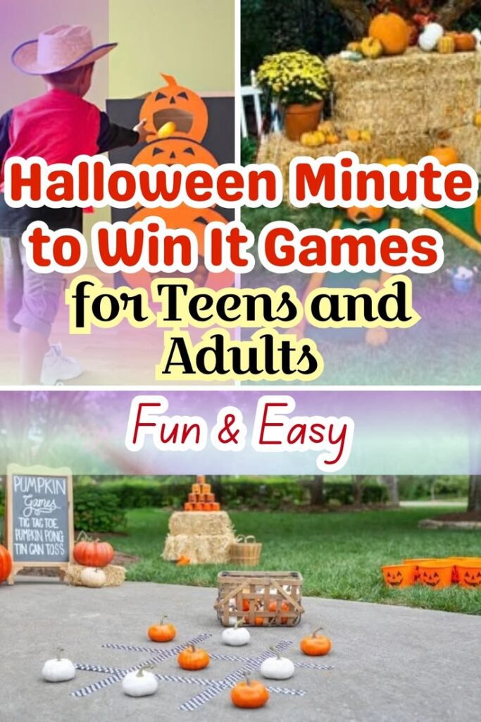 Easy Halloween Minute to Win It Games for Kids and Adults